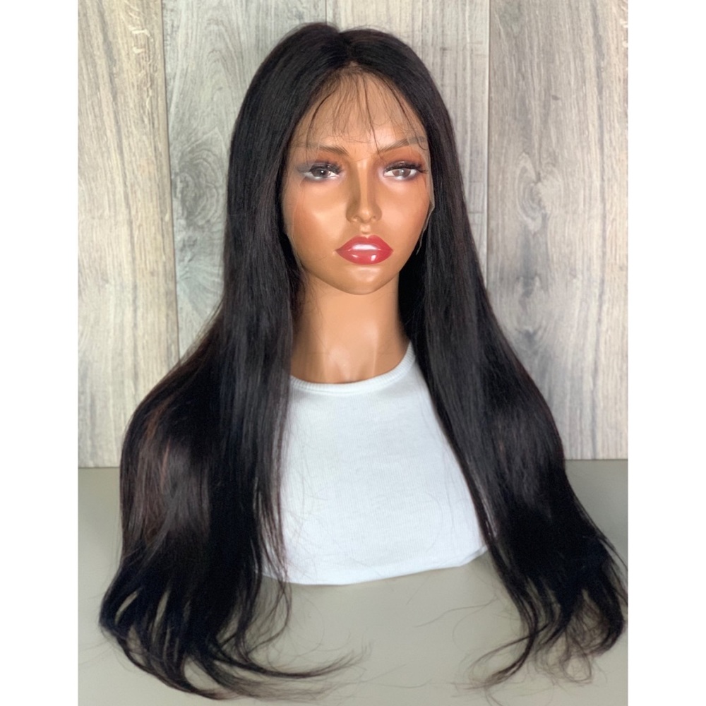 Human Hair Long Straight Lace Front Wig Free Part